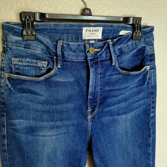 Frame Le Crop Mini Boot High-Rise Stretch Boot-Cut Jeans sz 30 - Picture 3 of 10